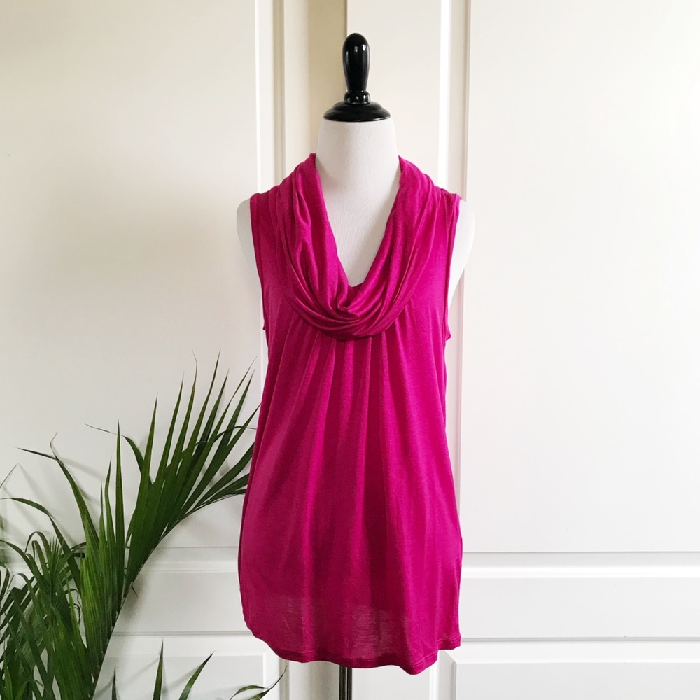 Ted Baker Fuchsia Cowl Neck Sleeveless Blouse